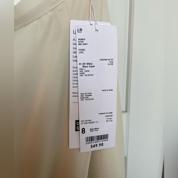Uniqlo satin midi skirt NWT - Picture 3 of 12